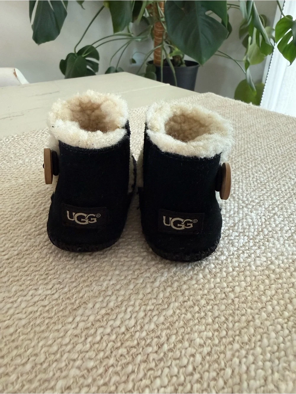 UGG Black Suede Infant Booties